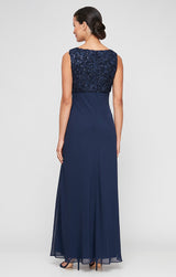 Petite Empire Waist Dress With Open Soutache Jacket