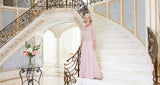 Petite - Stretch Lace Off the Shoulder Mock Dress with Scallop Neckline Detail & Chiffon Full Skirt