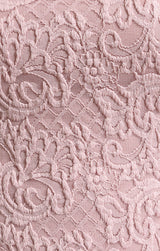Petite - Stretch Lace Off the Shoulder Mock Dress with Scallop Neckline Detail & Chiffon Full Skirt