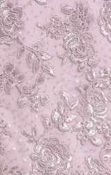 Regular - Long Embroidered Mock Dress with V-Neckline, Cap Sleeves and Full Tulle Skirt