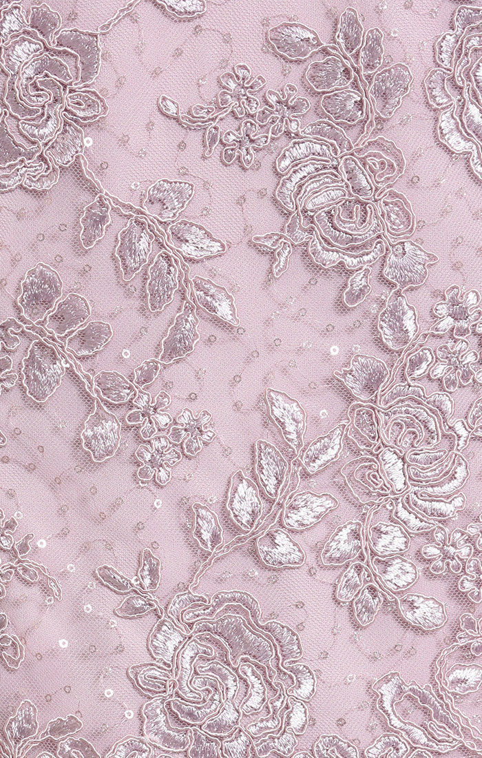 Regular - Long Embroidered Mock Dress with V-Neckline, Cap Sleeves and Full Tulle Skirt