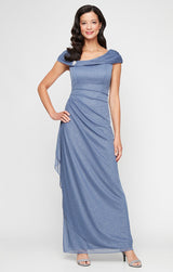 Glitter Mesh Sleeveless L-Neck Dress