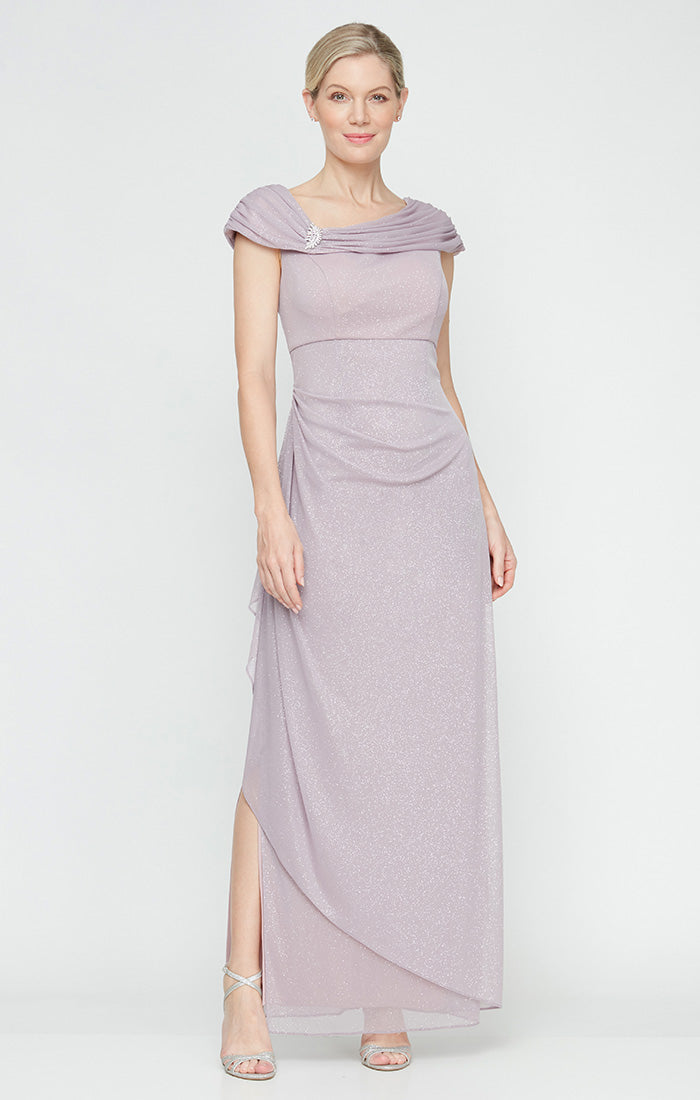 Glitter Mesh Sleeveless L-Neck Dress