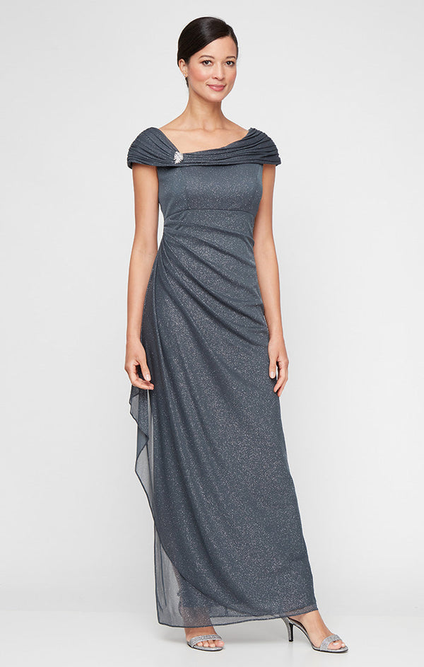 Glitter Mesh Sleeveless L-Neck Dress