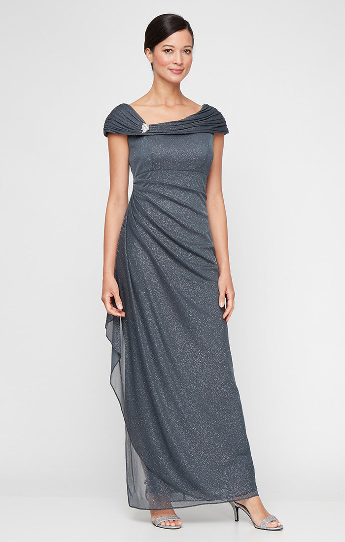 Glitter Mesh Sleeveless L-Neck Dress