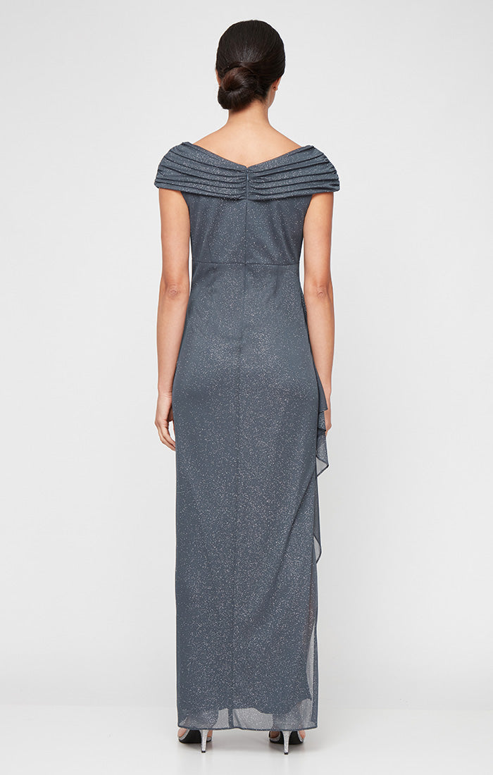 Glitter Mesh Sleeveless L-Neck Dress