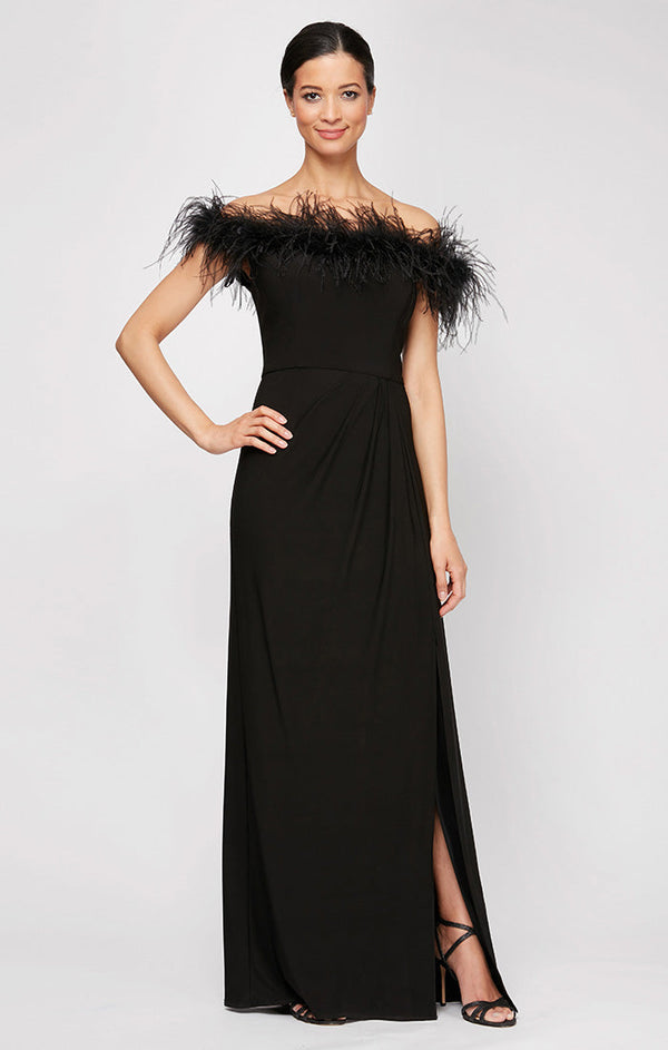 Gianna Off-the-Shoulder Jersey Gown