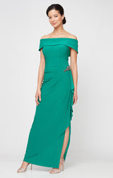 Nora Off-the-Shoulder Matte Jersey Dress