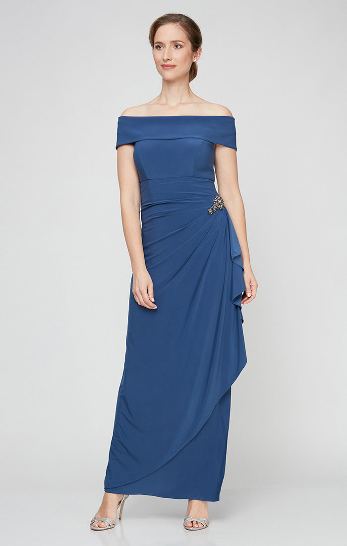 Nora Off-the-Shoulder Matte Jersey Dress