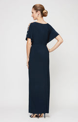Fiona Embellished Sleeve Jersey Dress