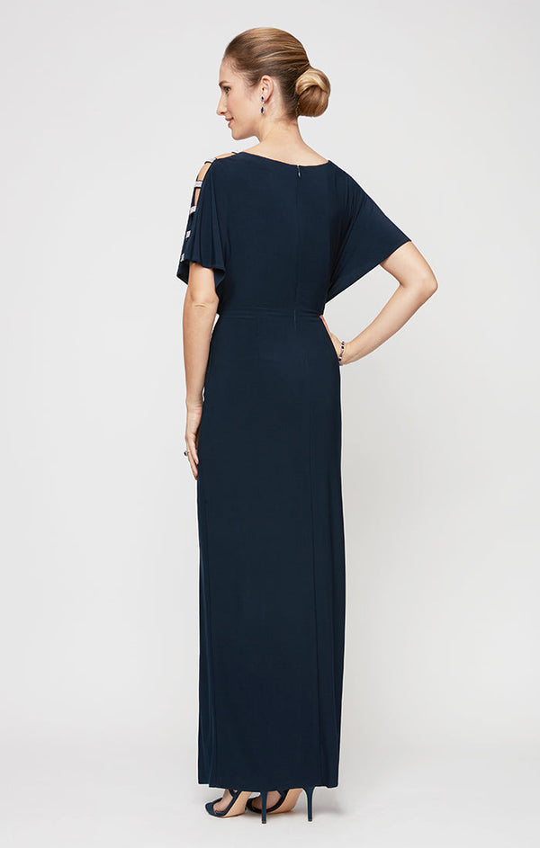 Fiona Embellished Sleeve Jersey Dress