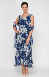 Emma Printed Cowl Neck Dress