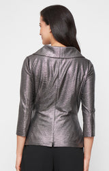 3/4 Sleeve Blouse With Collar and Tie Belt
