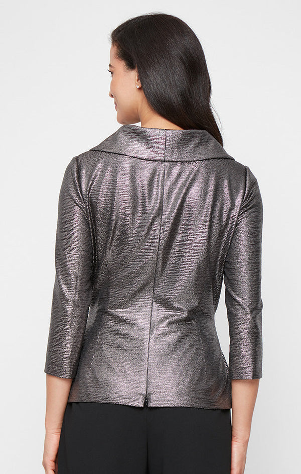 3/4 Sleeve Blouse With Collar and Tie Belt
