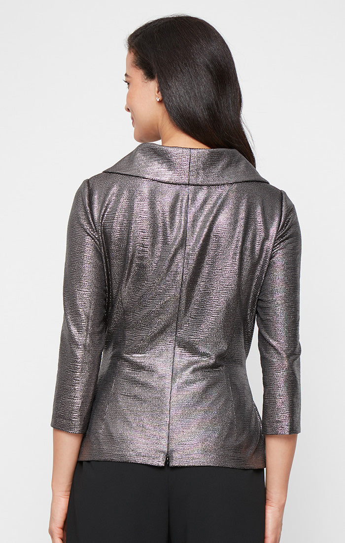 3/4 Sleeve Blouse With Collar and Tie Belt