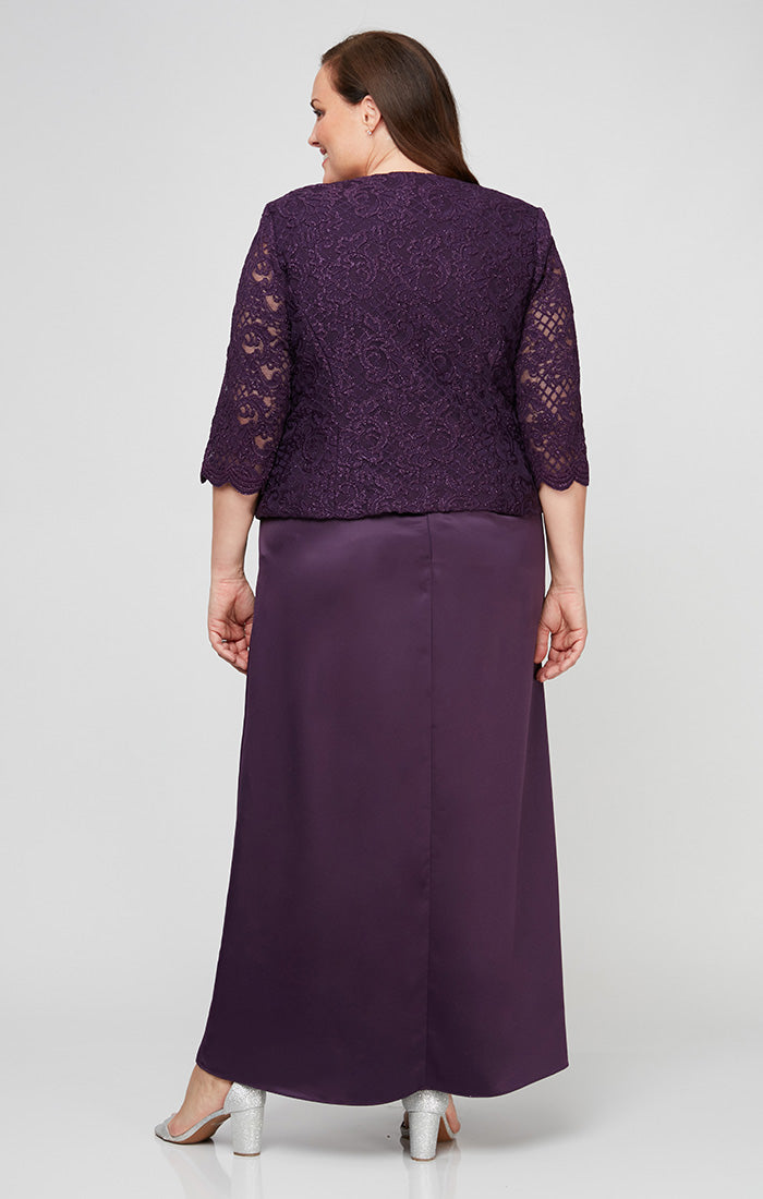 Plus Bethany Glitter Lace Jacket Dress