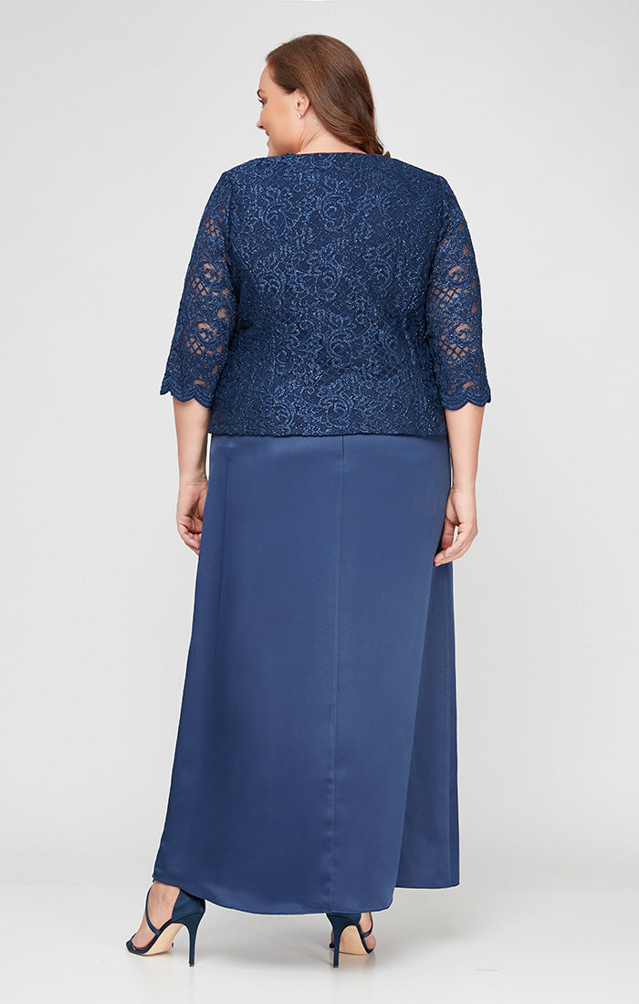 Plus Bethany Glitter Lace Jacket Dress