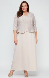 Plus Bethany Glitter Lace Jacket Dress
