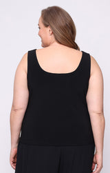 Plus 3/4 Sleeve Embroidered Twinset with Scoop Neck Tank, Open Jacket and Scallop Detail