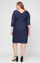 Plus - Contour Sheath Dress with Beaded Detail at Hip