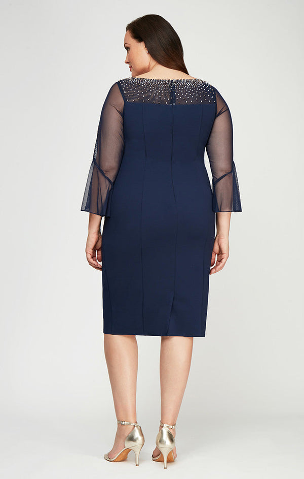 Plus Gabrielle Bell Sleeved Crepe Dress
