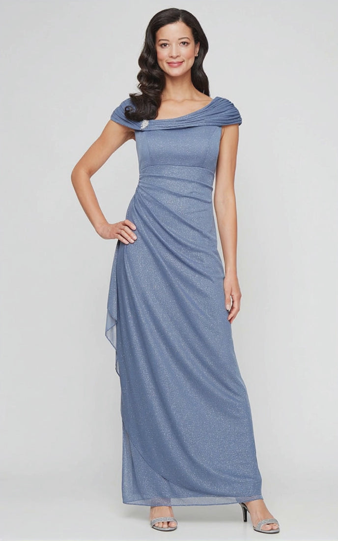 Glitter Mesh Sleeveless L-Neck Dress