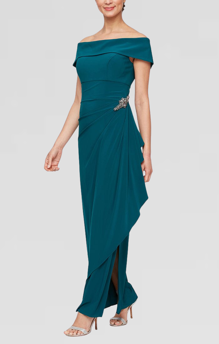 Plus - Nora Off-the-Shoulder Matte Jersey Dress