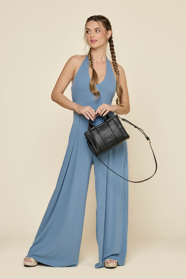 Vegan Leather Baby Sloane Tote - Black