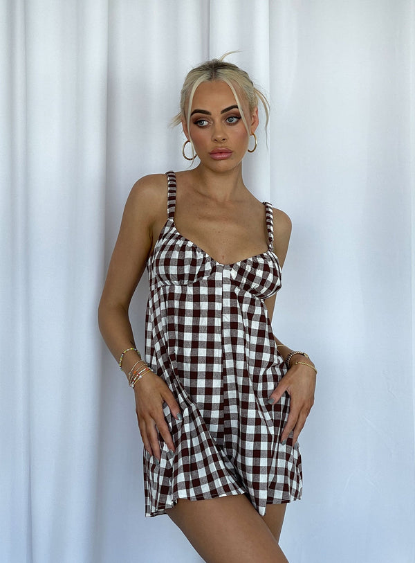 Harlie Romper Brown