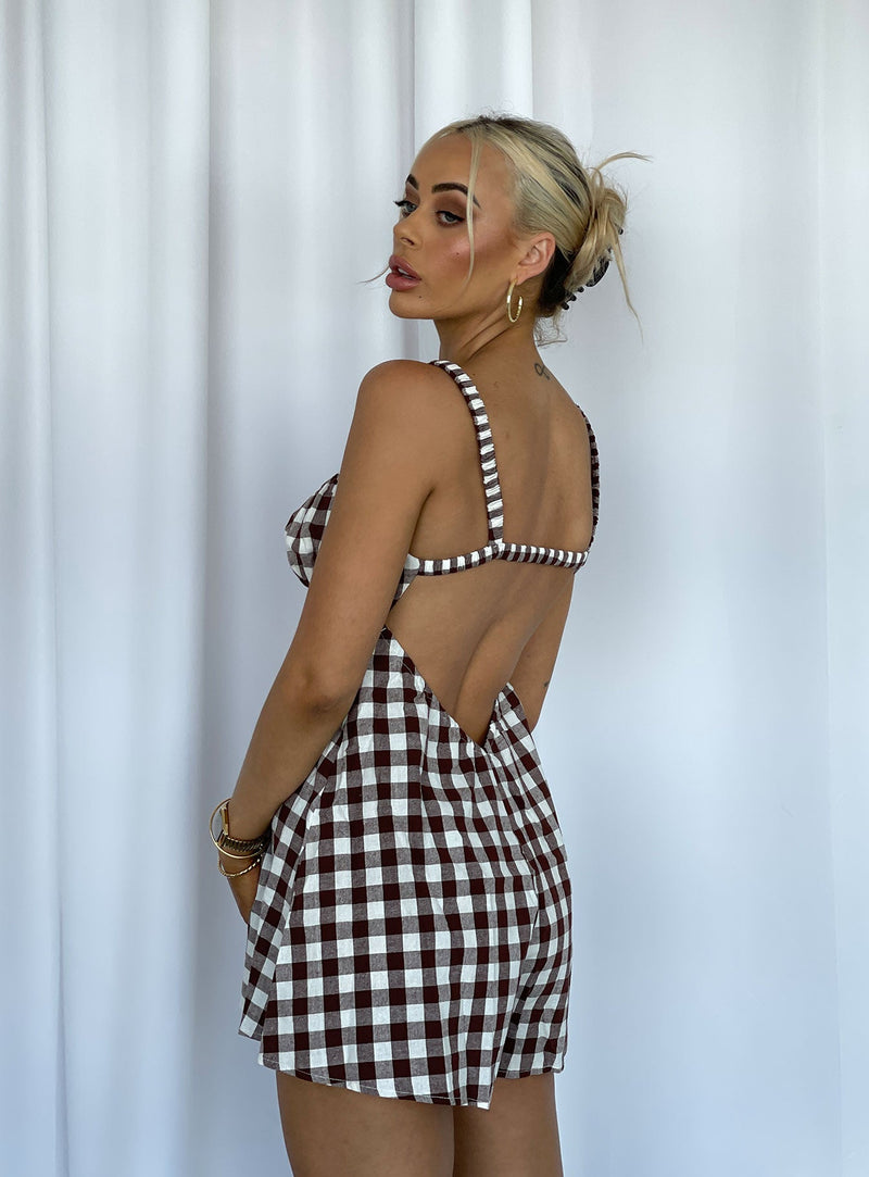 Harlie Romper Brown
