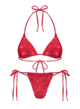 Jenner Triangle Bikini Top Red Floral