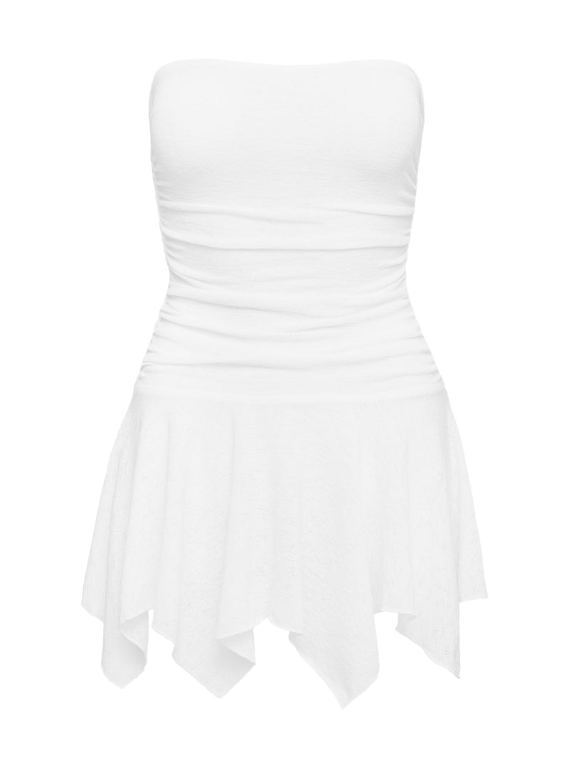Minxie Strapless Playsuit White