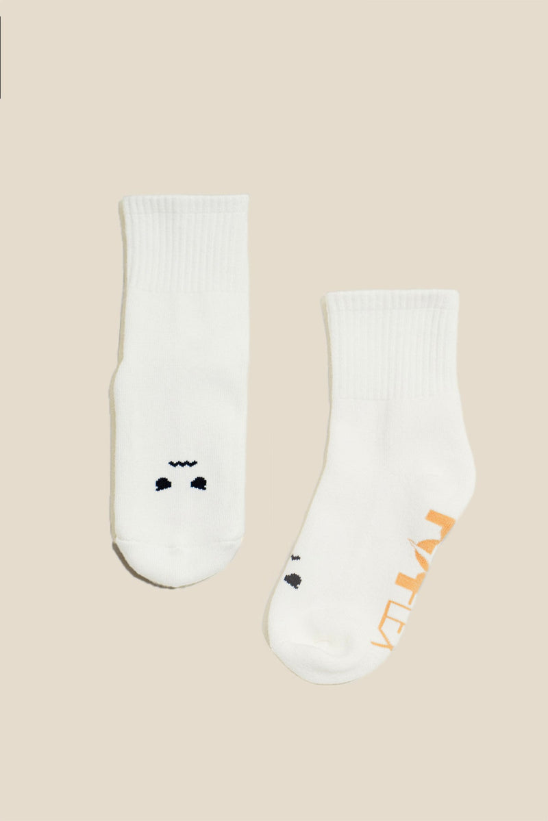 Mixed Emotions Crew Socks - Angry Face
