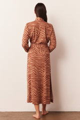 Skyler Cloud Jersey Banded Long Robe in Bengal