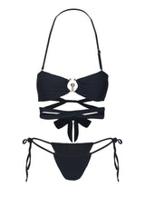 Thames Ruched Tie Side Bikini Bottoms Black