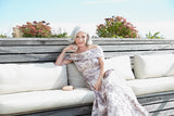 Floral Metallic Brocade Off-the-Shoulder Ballgown with Pockets